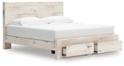 Lawroy King Panel Storage Bed, Dresser, Mirror and Nightstand