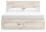 Lawroy King Panel Storage Bed, Dresser, Mirror and Nightstand