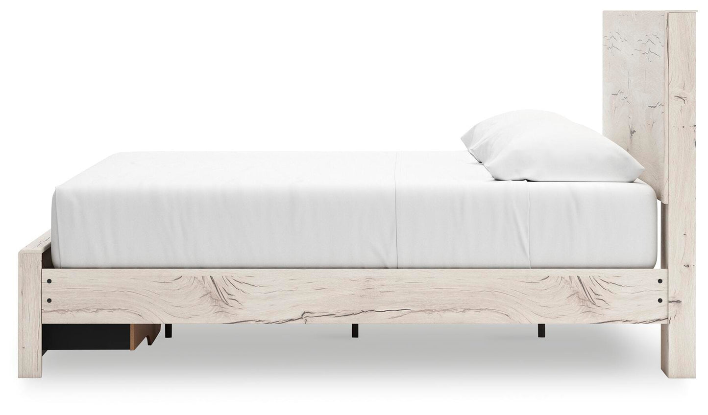 Lawroy King Panel Storage Bed, Dresser, Mirror and Nightstand