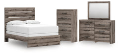 Graystorm Full Panel Bed, Dresser, Mirror and Chest