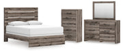 Graystorm Queen Panel Bed, Dresser, Mirror and Chest