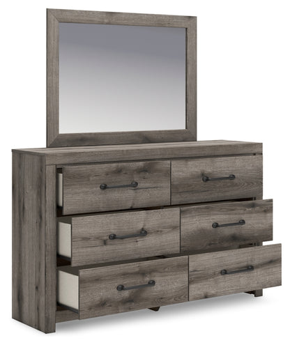 Graystorm Twin Panel Bed with Storage, Dresser, Mirror, Chest and Nightstand