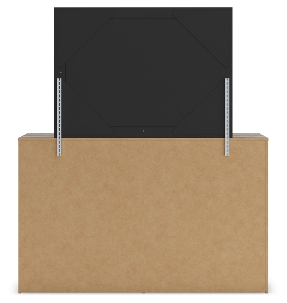 Graystorm Full Panel Bed with Storage, Dresser, Mirror, Chest and Nightstand