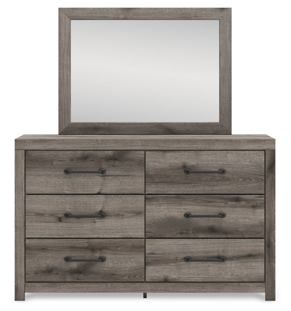 Graystorm Full Panel Bed with Storage, Dresser, Mirror, Chest and Nightstand