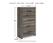 Graystorm Twin Panel Bed with Storage, Dresser, Mirror and Chest