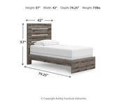 Graystorm Twin Panel Bed, Dresser, Mirror and Nightstand
