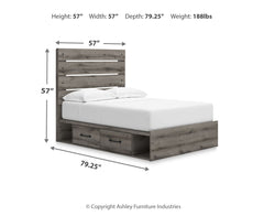 Graystorm Full Panel Storage Bed, Dresser, Mirror and Nightstand