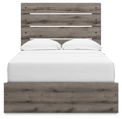 Graystorm Full Panel Bed with Storage, Dresser, Mirror and Nightstand