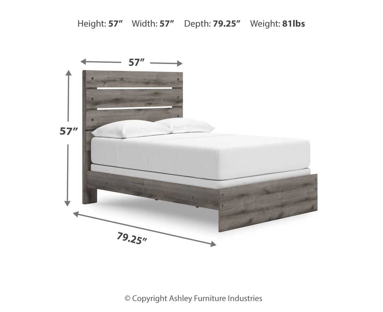 Graystorm Full Panel Bed, Dresser and Mirror