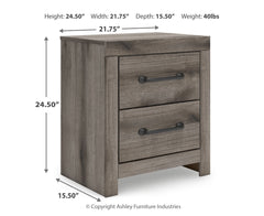 Graystorm Twin Panel Bed, Dresser, Mirror and Nightstand