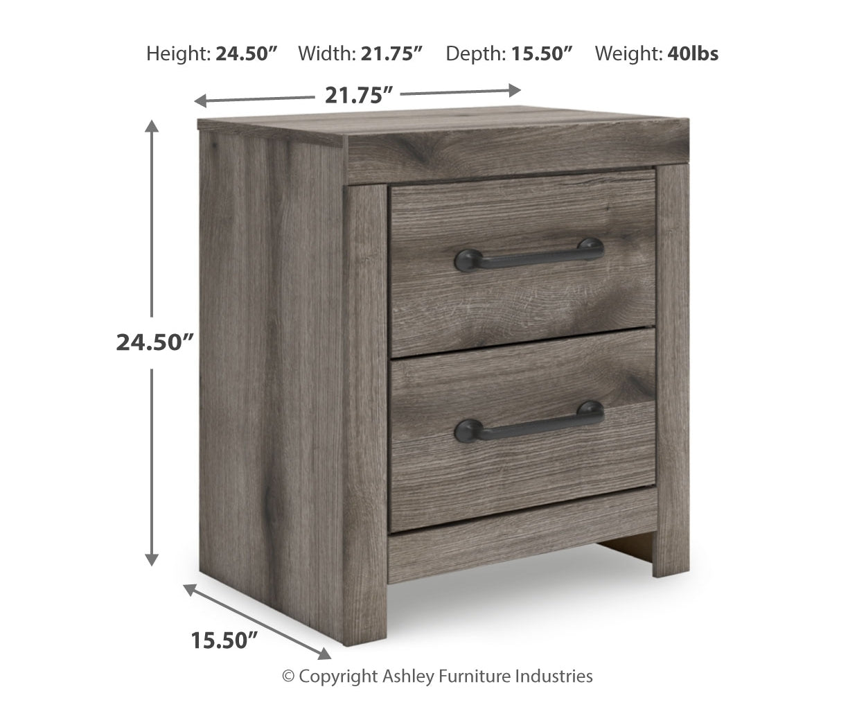 Graystorm Twin Panel Storage Bed, Dresser, Mirror and Nightstand