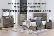 Graystorm King Panel Storage Bed, Dresser, Mirror and Nightstand