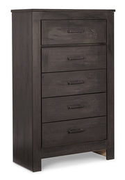 Brinxton Queen/Full Panel Headboard Bed with Mirrored Dresser and Chest