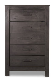 Brinxton Full Panel Headboard Bed with Mirrored Dresser and Chest