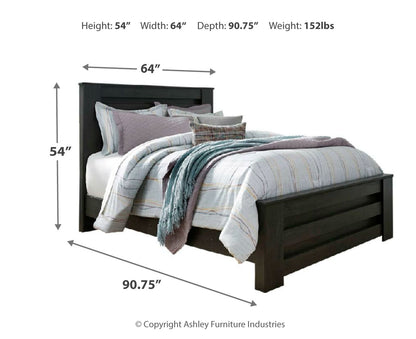 Brinxton Queen Panel Bed with Mirrored Dresser and Chest