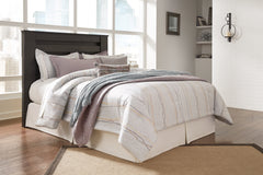Brinxton Queen/Full Panel Headboard Bed with Mirrored Dresser and Chest