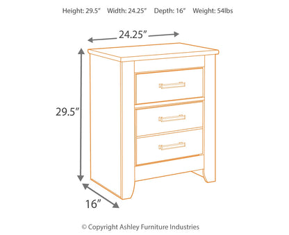 Brinxton Two Drawer Night Stand
