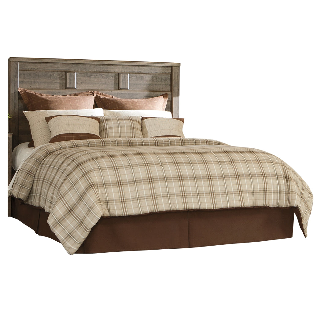 Juararo King/California King Panel Headboard Bed with Mirrored Dresser, Chest and Nightstand