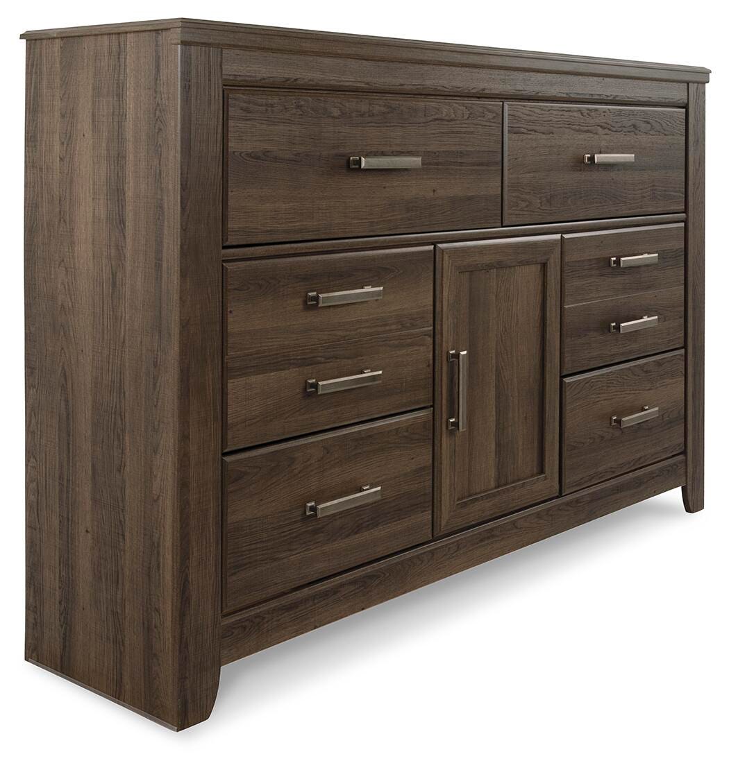 Juararo California King Panel Bed, Dresser, Chest and Nightstand