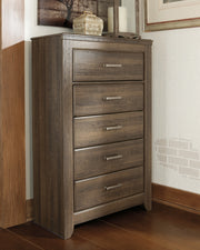 Juararo King/California King Panel Headboard Bed with Mirrored Dresser and Chest