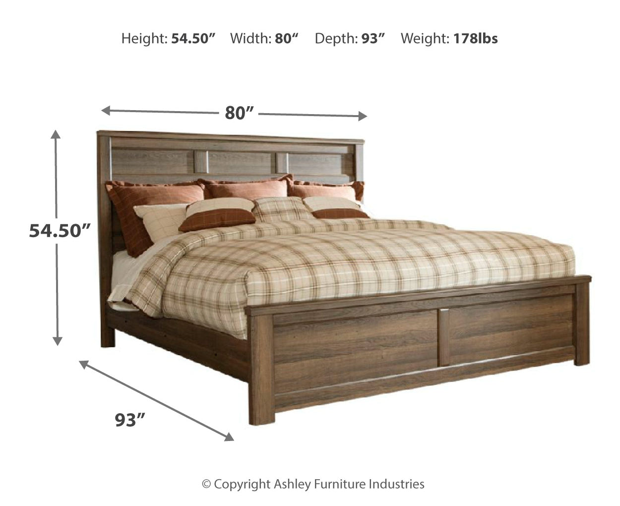 Juararo California King Poster Bed with Mirrored Dresser