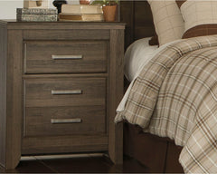 Juararo King/California King Panel Headboard Bed with Mirrored Dresser, Chest and Nightstand
