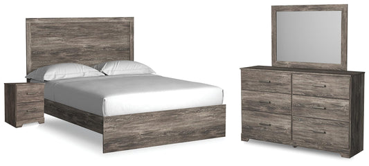 Ralinksi Queen Panel Bed with Mirrored Dresser and Nightstand