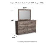 Ralinksi Full Panel Bed with Mirrored Dresser and Nightstand