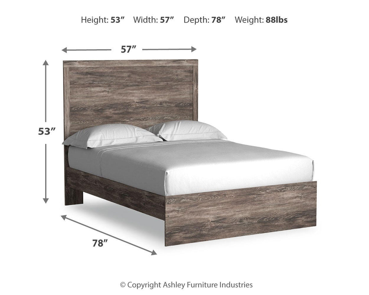 Ralinksi Full Panel Bed with Mirrored Dresser and Nightstand