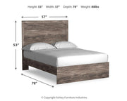 Ralinksi Full Panel Bed with Mirrored Dresser and Nightstand