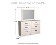Stelsie King Panel Bed with Mirrored Dresser