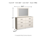 Stelsie King Panel Bed with Mirrored Dresser