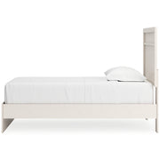 Stelsie Twin Panel Bed with Mirrored Dresser