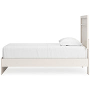 Stelsie Twin Panel Bed with Mirrored Dresser