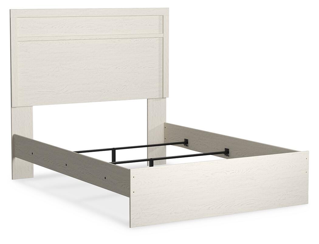 Stelsie Full Panel Bed with Mirrored Dresser and Nightstand
