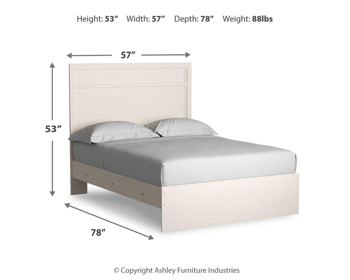 Stelsie Full Panel Bed with Mirrored Dresser and Nightstand