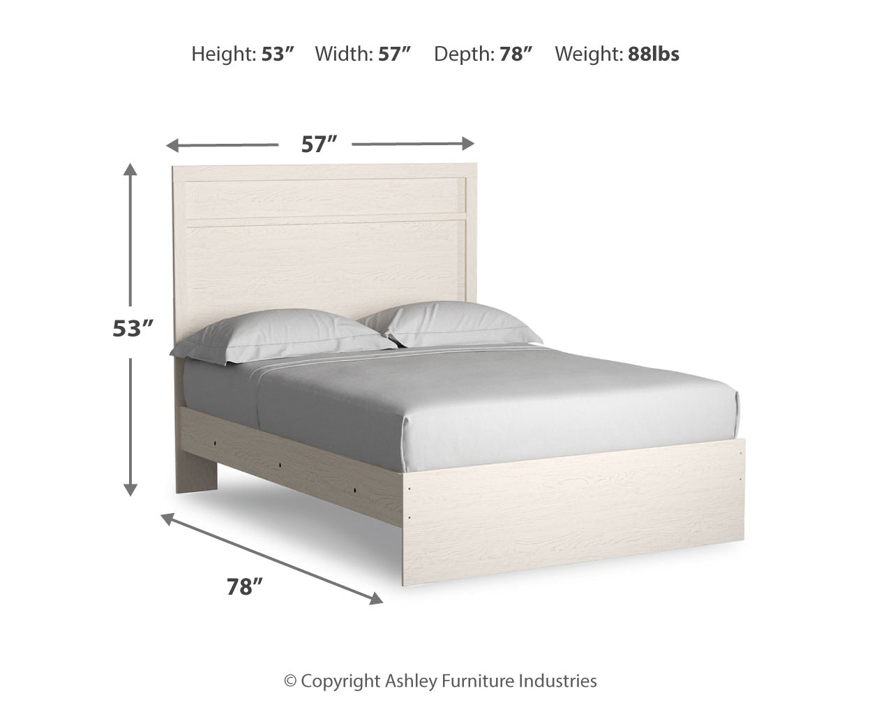 Stelsie Full Panel Bed with Mirrored Dresser