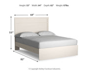 Stelsie Queen Panel Bed with Mirrored Dresser and Nightstand