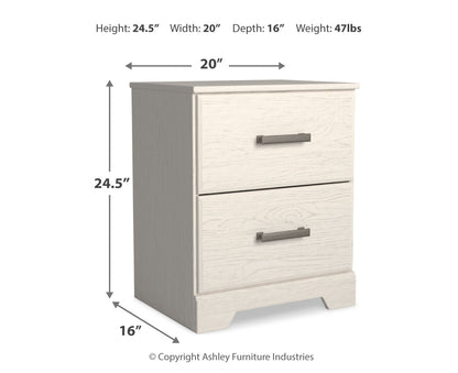 Stelsie Queen Panel Bed with Mirrored Dresser and Nightstand