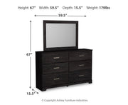 Belachime Queen Panel Bed with Mirrored Dresser, Chest and Nightstand