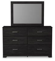 Belachime King Panel Bed with Mirrored Dresser and Nightstand
