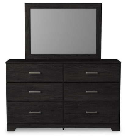 Belachime Queen Panel Bed with Mirrored Dresser and Nightstand