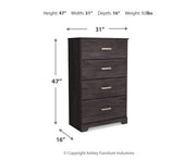 Belachime Full Panel Bed with Mirrored Dresser, Chest and Nightstand