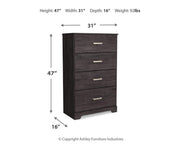 Belachime King Panel Bed with Mirrored Dresser, Chest and Nightstand