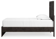 Belachime Twin Panel Bed with Mirrored Dresser
