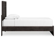 Belachime Twin Panel Bed with Mirrored Dresser, Chest and Nightstand