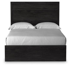 Belachime Full Panel Bed with Mirrored Dresser and Nightstand