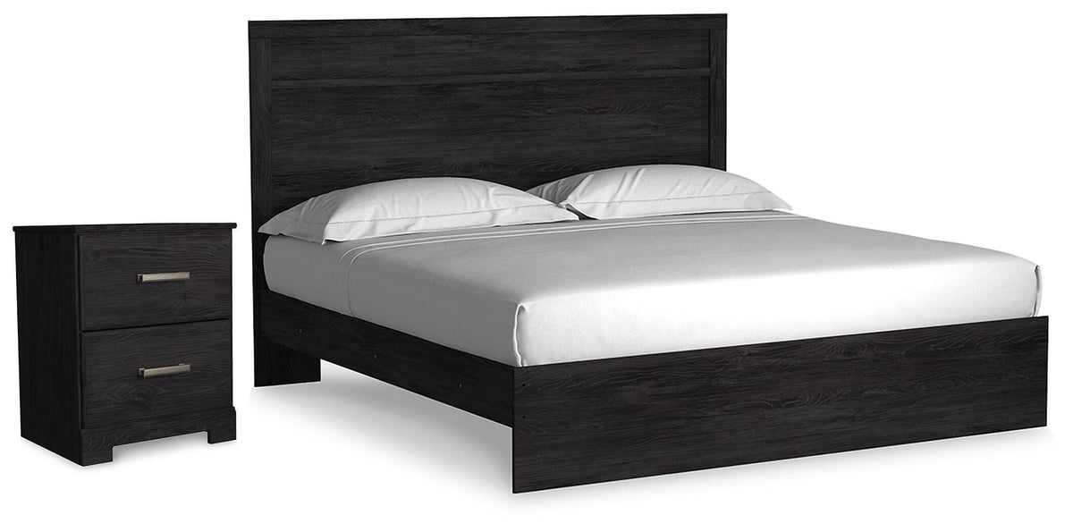 Belachime King Panel Bed and Nightstand
