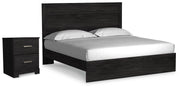 Belachime King Panel Bed and Nightstand