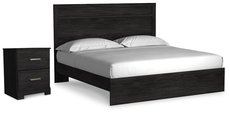 Belachime King Panel Bed and Nightstand